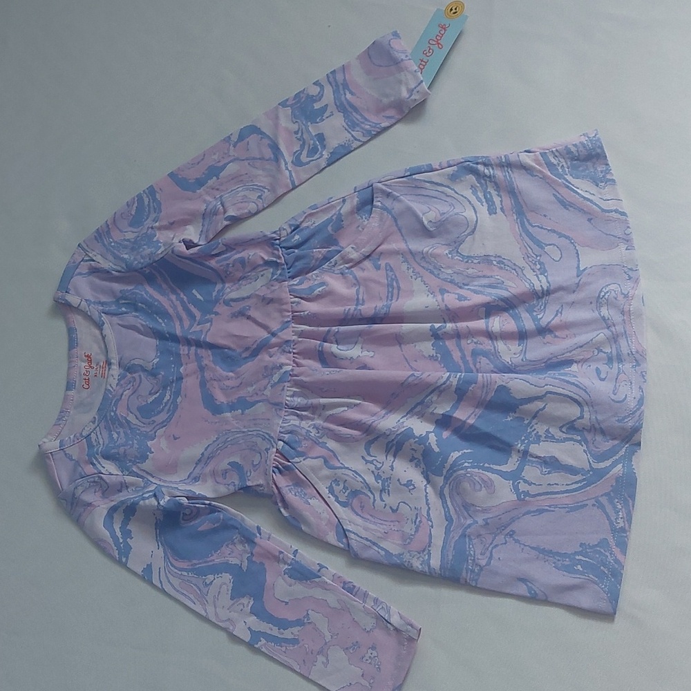 Cat & Jack Dress toddler Girls Long sleeve Pink Purple size XS 4-5